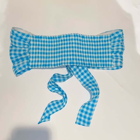 Woman's Planet Blue Tie Bandeau Top XS/S - Picture 7 of 7